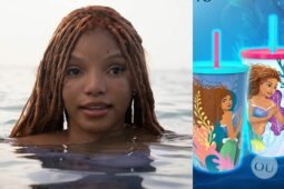 Montagem de fotos com cena do filme A Pequena Sereia e copo do Cinemark no combo sem balde de pipoca