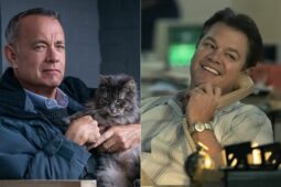 Filmes para assistir online: Montagem de fotos com Tom Hanks em O Pior Vizinho do Mundo e Matt Damon em Air