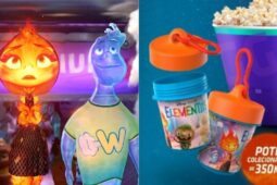 Mostrar cena do filme Elementos e combo sem balde de pipoca do cinema Cinesystem