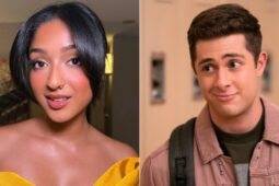 Montagem de fotos com Maitreyi Ramakrishnan e Jaren Lewison, do elenco da série Eu Nunca... na Netflix