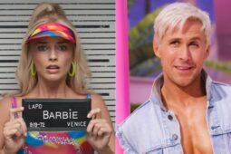 Margot Robbie e Ryan Gosling em cenas do filmes Barbie, com classificação indicativa para maiores de 12 anos