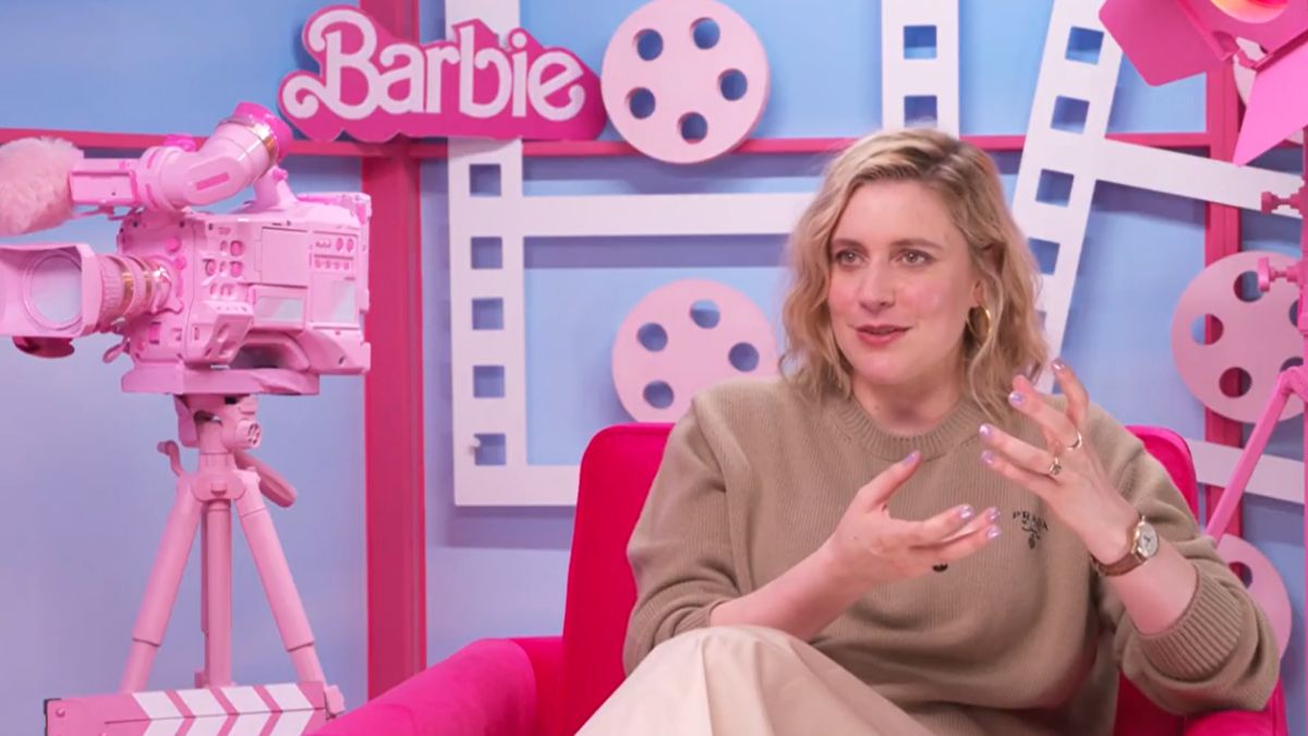 Greta Gerwig, diretora de Barbie, em entrevista ao Fantástico