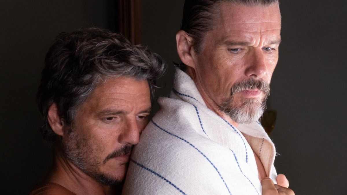 Pedro Pascal e Ethan Hawke em cena de Estranha Forma de Vida, filme sem sexo explícito