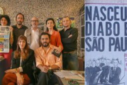 Elenco da série Notícias Populares, do Canal Brasil, o jornal do Bebê-Diabo
