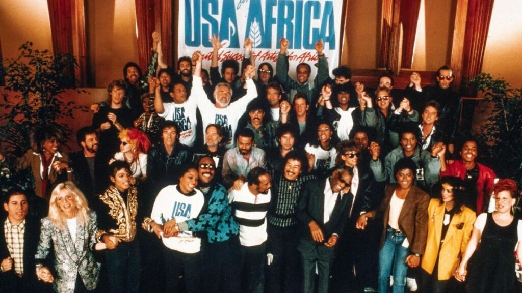 Artistas na gravação da música We Are The World