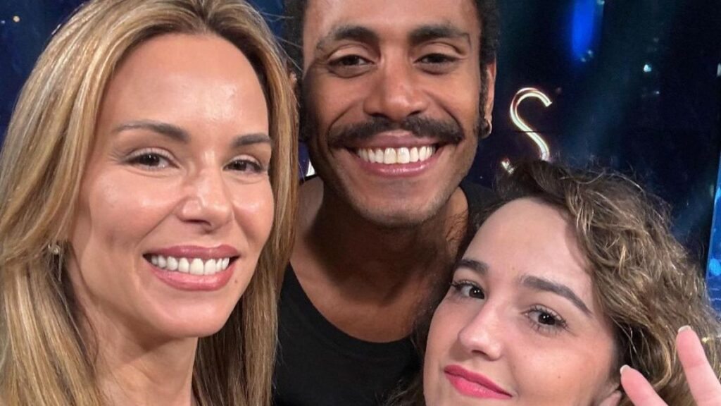 Montagem de fotos com Ana Furtado, Ícaro Silva e Aline Diniz