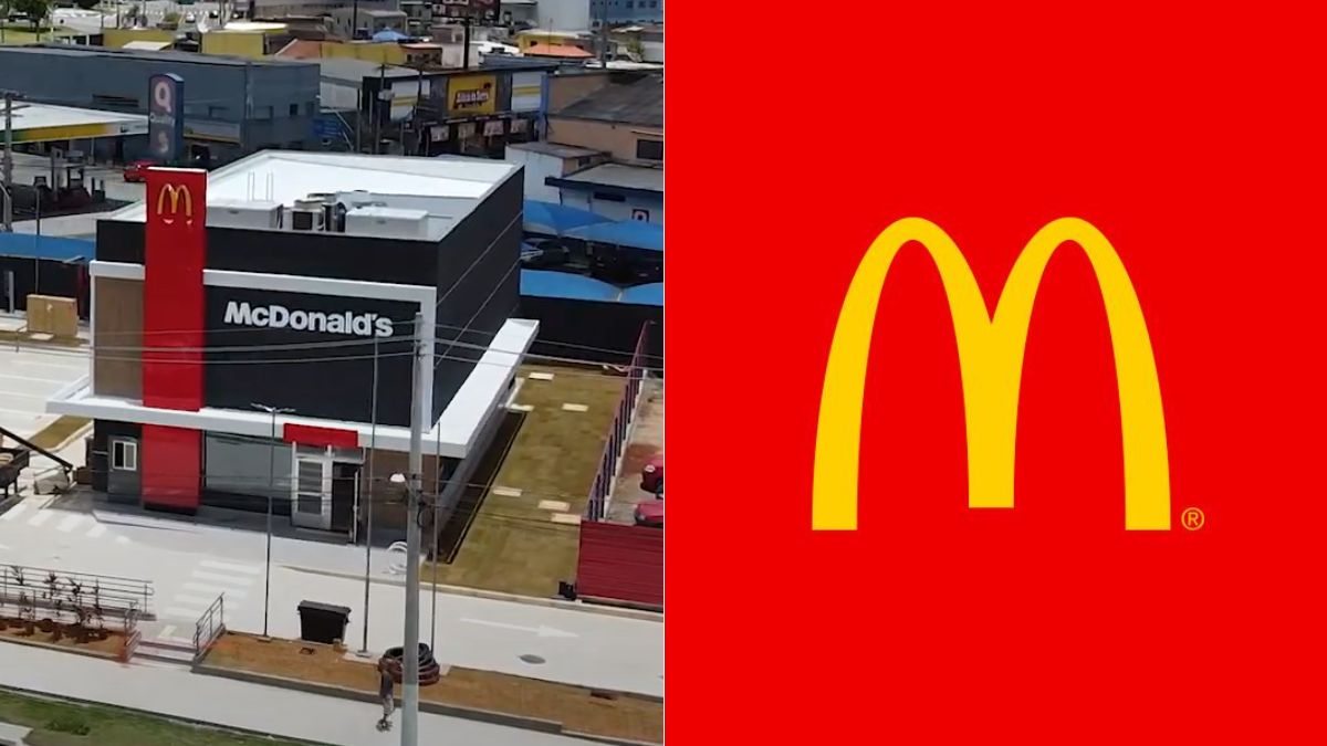 Montagem de fotos com Mc Donald's de Mairiporã ao lado do logo da rede